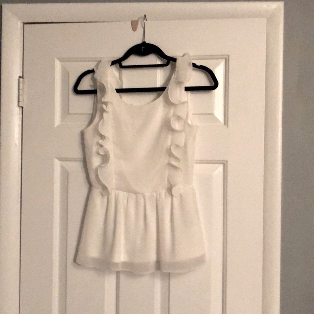 White blouse with ruffles